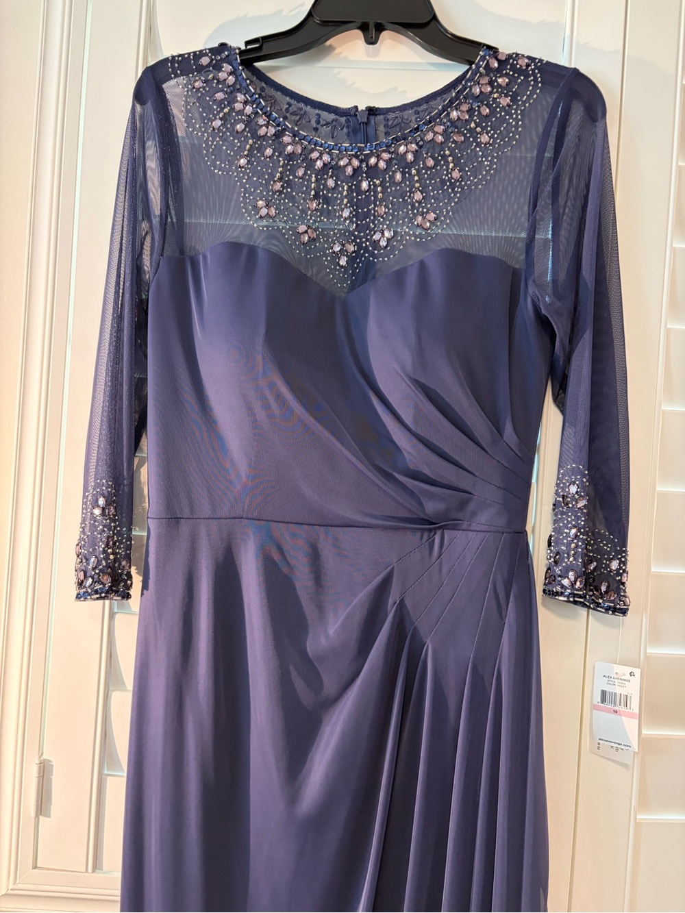 Alex Evenings Violet Beaded Formal Evening Gown Dress Size 10 NWT 129178